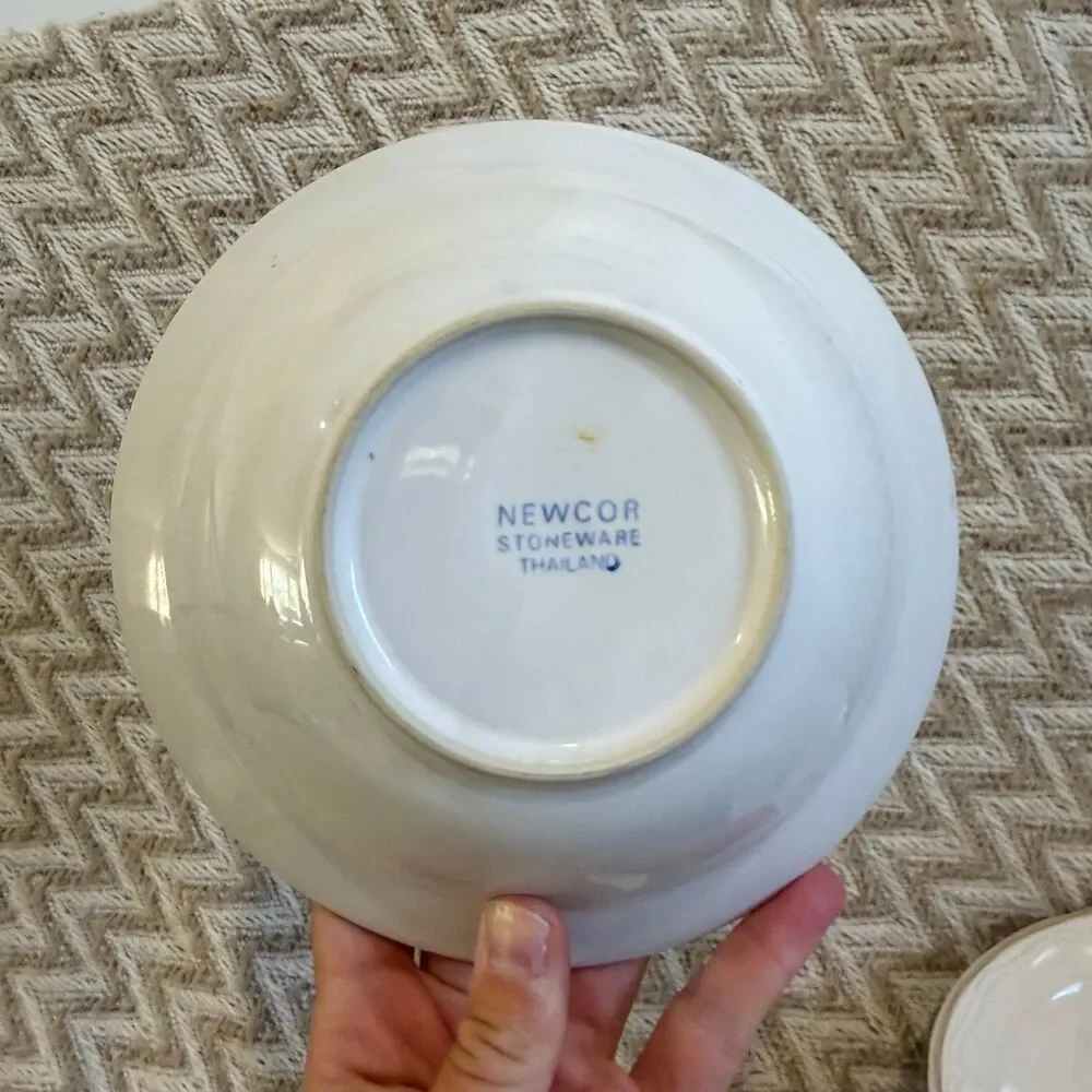 Vintage 1987 Newcor Stoneware Countryside Goose Cereal Soup Bowls Set of 7